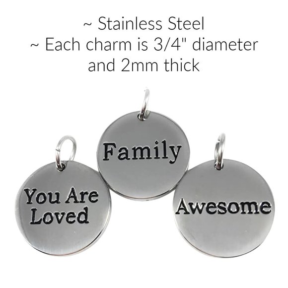 Inspirational Message Word Charms Set of 3 - Picture 2 of 2